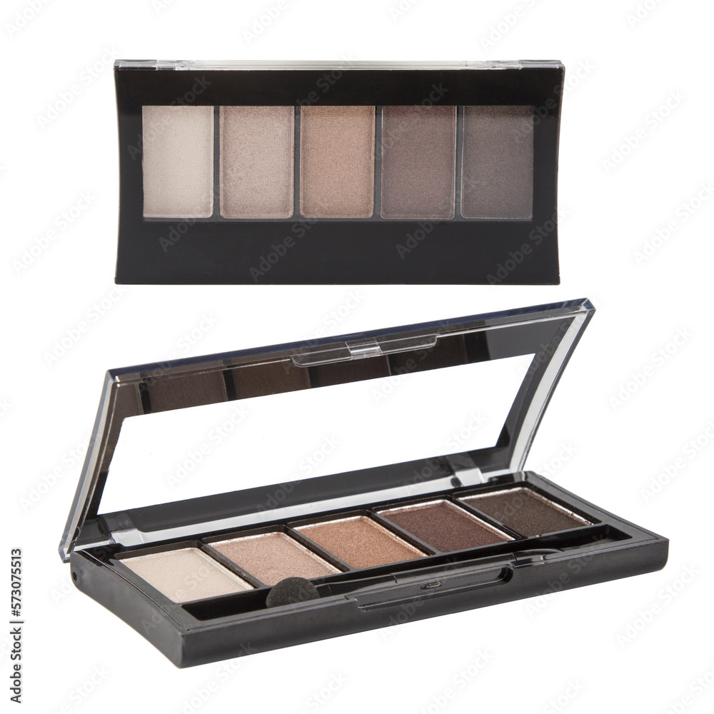 Eyeshadow palette, in a black case isolated on a white background. Eyeshadow palette, in a black case isolated on a white background.