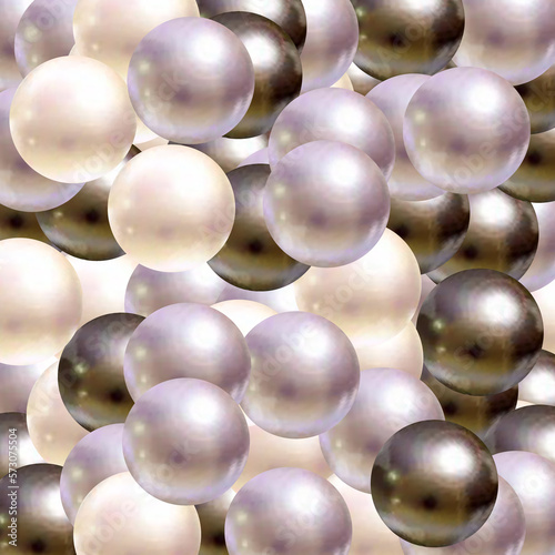 Nature, colorful, multicolored sea pearl background with small and big pearls isolated on transparent background. eps 10