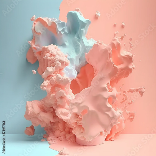 Generative AI Pink ink in water, artistic shot, abstract background photo