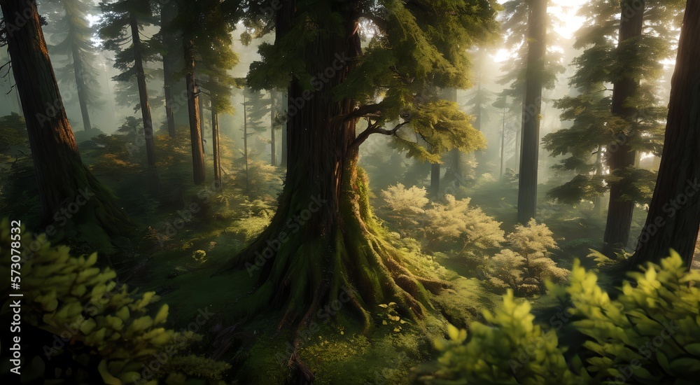 Obraz premium Lush green forest [AI Generated]