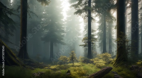 Lush green forest [AI Generated] © Jefferson