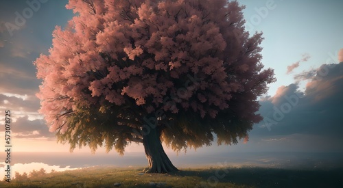 Tree with Pink Leaves [AI Generated]