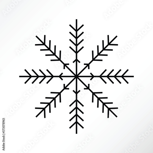 Fototapeta Naklejka Na Ścianę i Meble -  Minimalist snowflake graphic asset.