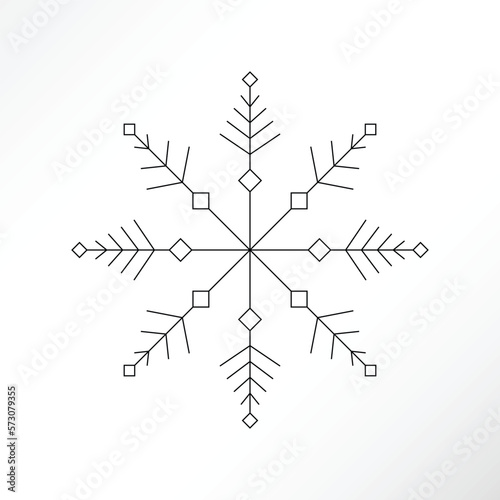 Minimalist snowflake graphic asset.
