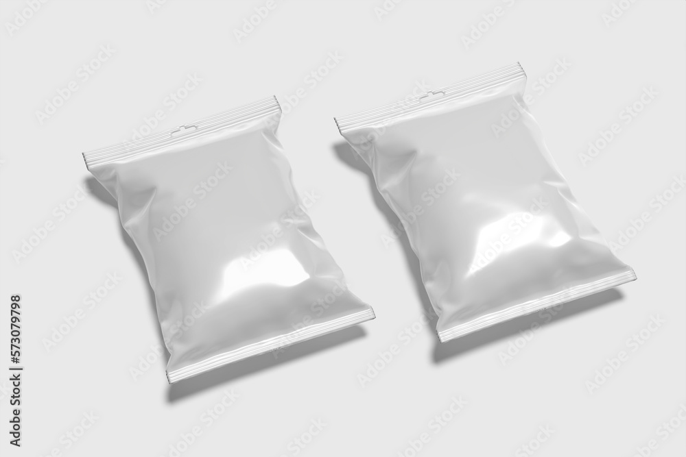 snack bag isolated on white background 3d rendering
