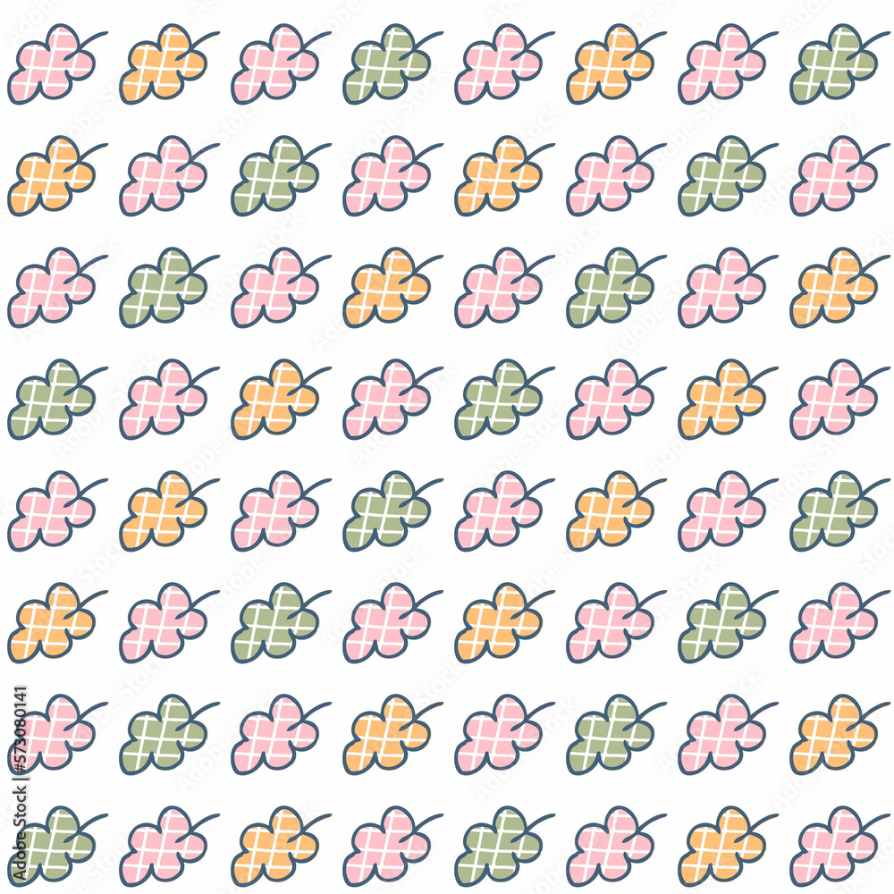 Retro style checkered oak leaves seamless pattern. Autumn print for tee, paper, fabric, textile. Hand drawn illustration for decor and design. Retro style checkered oak leaves seamless pattern. Autumn print for tee, paper, fabric, textile. Hand drawn illustration for decor and design.