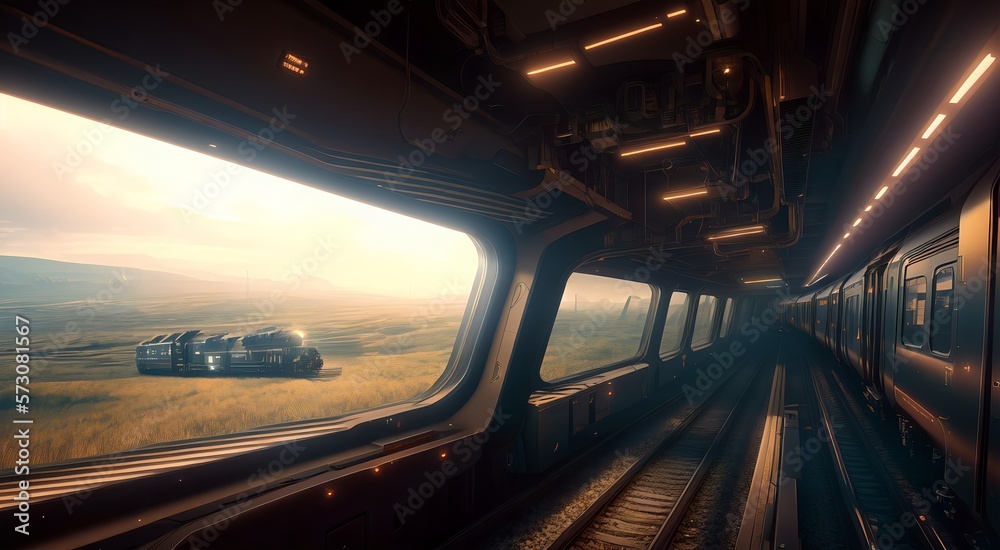 Fast motion in subway tunnel [AI Generated]