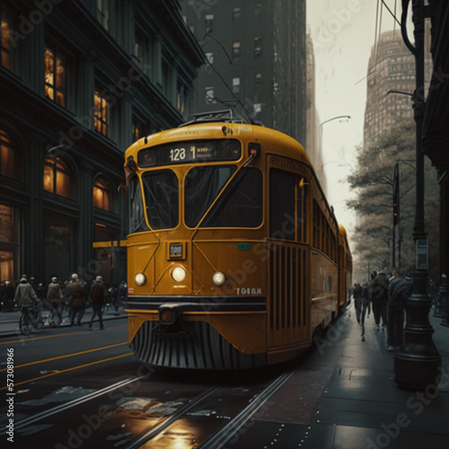 tram in the city Generative AI
