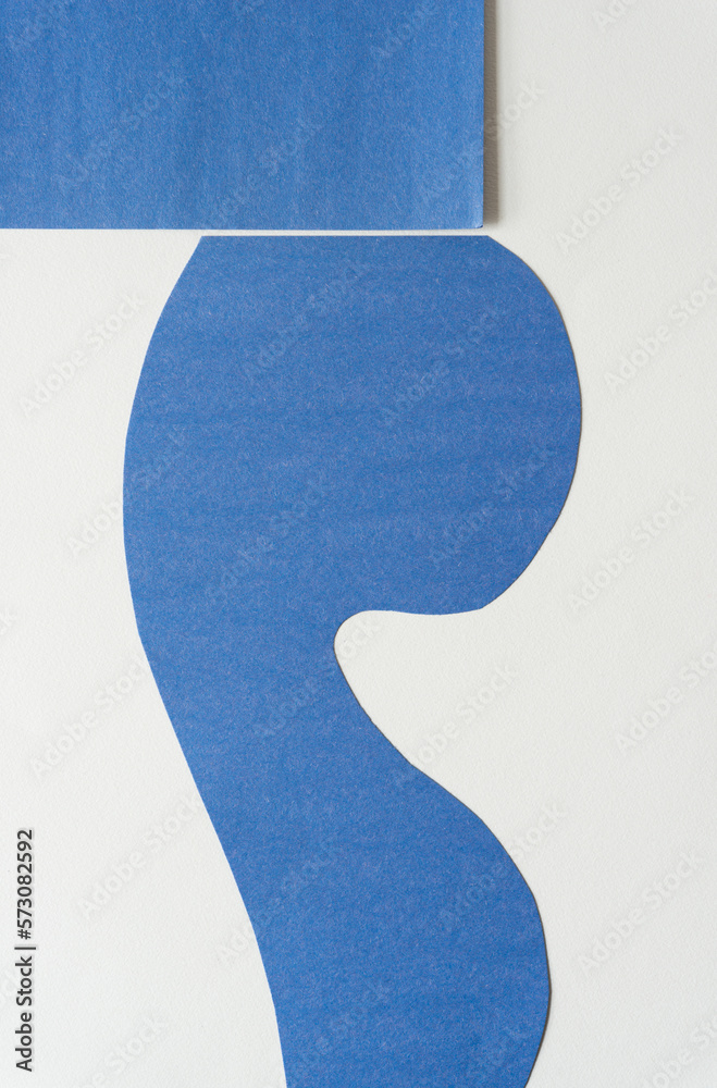wavy blue paper comma shape and rectangle box on blank paper wavy blue paper comma shape and rectangle box on blank paper