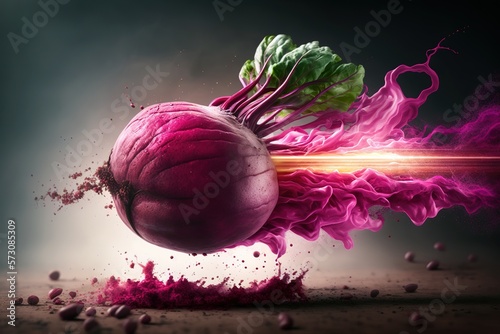 Beetroot provides better sports performance, used by athletes to gain strength.. Ai generated
