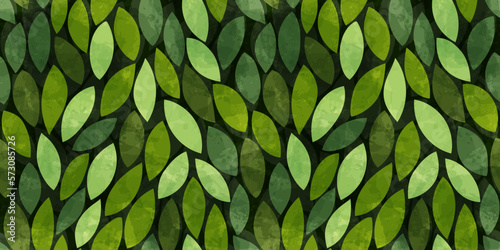 Watercolor leaves pattern. Leaves seamless vector background  textured jungle print.