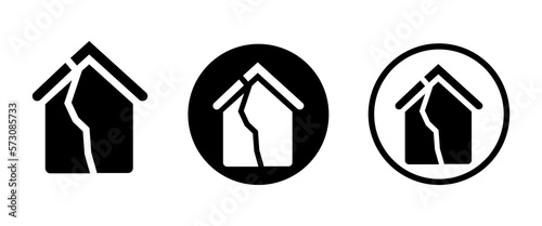 Broken house vector icons collection