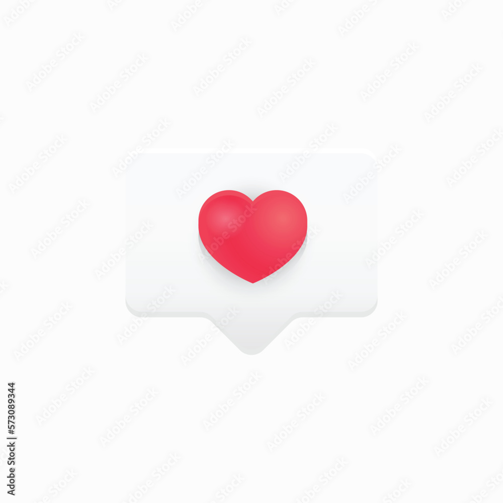 Likes notification chat bubble for social networks. Heart. Vector illustration.