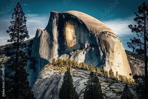 Yosemite National Park is known for its breathtaking scenery, including the half dome cliffs and valleys Fototapeta