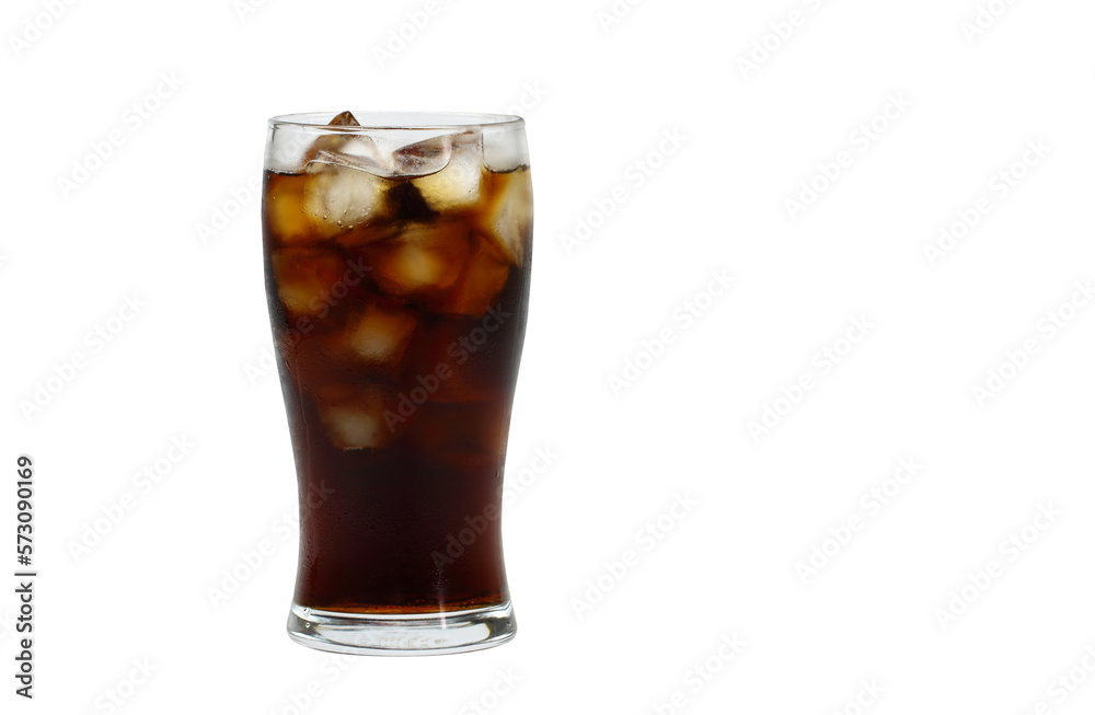 Cola in glass with ice on transparent background. Cola in glass with ice on transparent background.