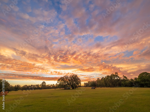 Sunset Over A Field