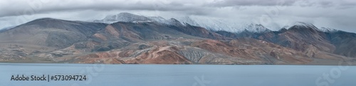 evening mountain range panorama in Tso moriri, Lah, Ladakh, India.