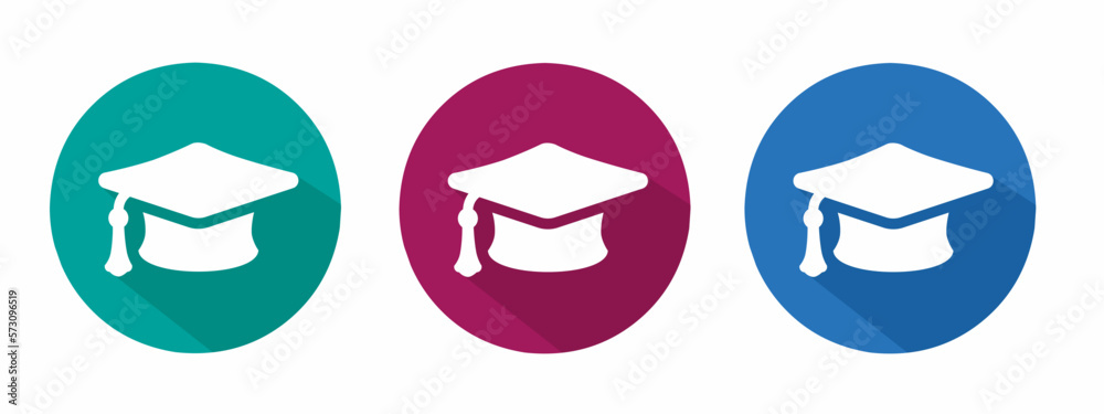 Icon for graduation cap vector illustration in flat. Icon for graduation cap vector illustration in flat.