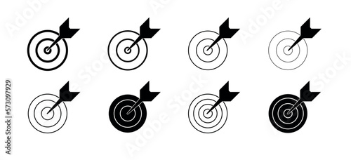 Goal.Set of goals. Target icon. Target, call, goal icon. Icon focus arrow.Target with arrow - set isolated on white background. Stock vector. Isolated transparent