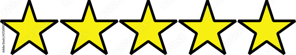Evaluable star rating form, out of five stars Evaluable star rating form, out of five stars