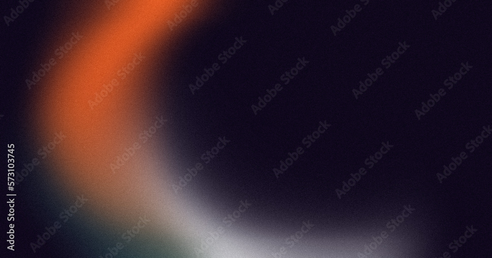 Abstract wave gradient background, orange white black banner, noise texture effect, place for text