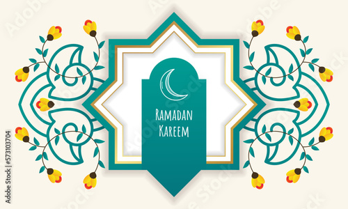 Ramadan Kareem greeting Card Template. - Vector.