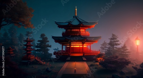 "Oriental Architecture: Traditional Temples and Palaces" [AI Generated]
