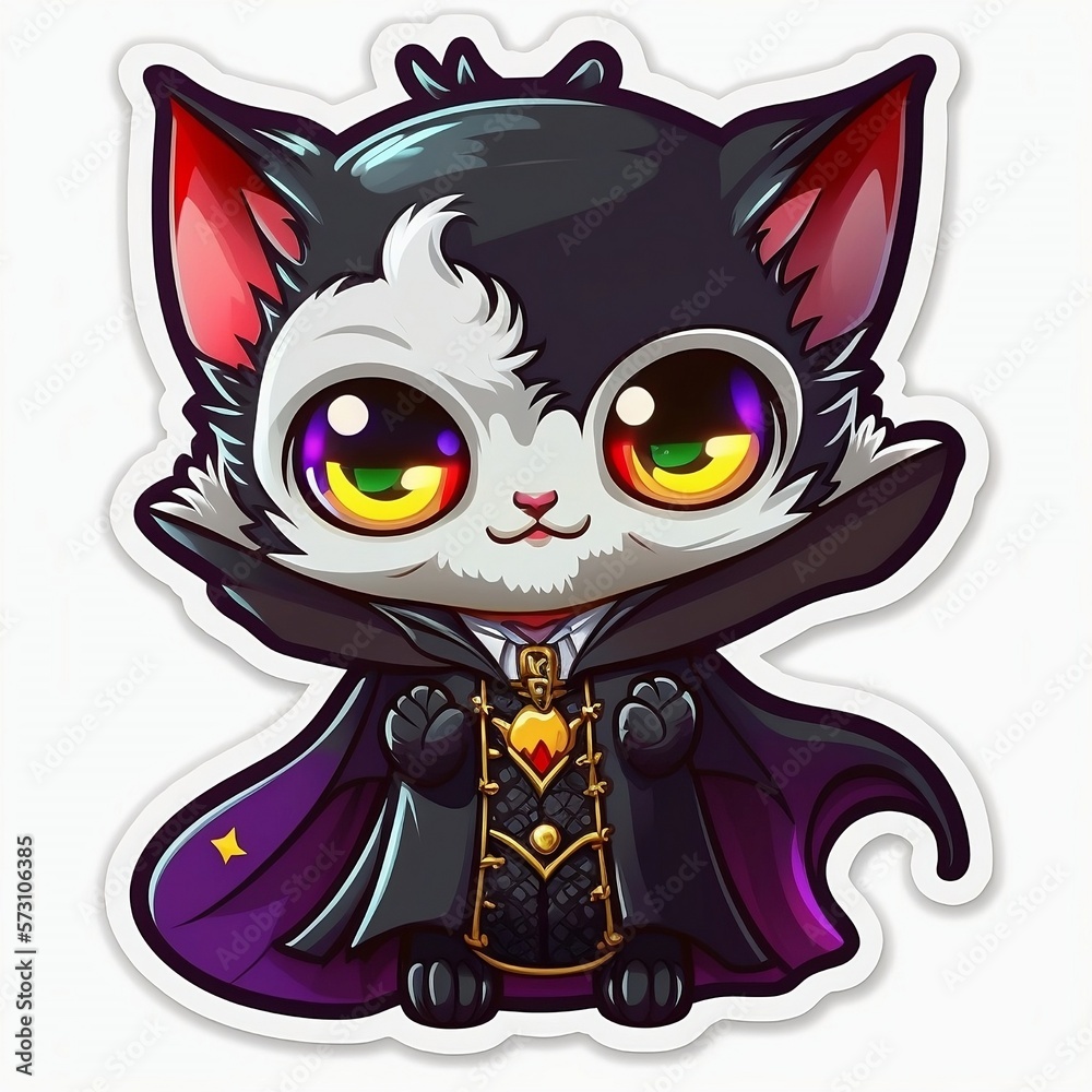 vampire cat sticker 
