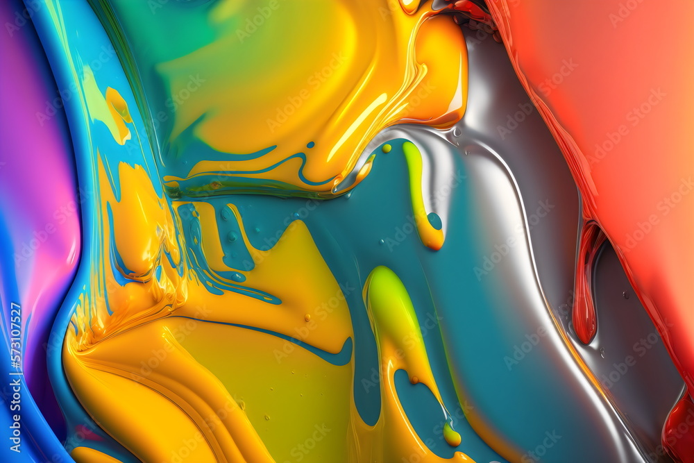 bright rainbow and silver liquid paint surface texture created with generative ai bright rainbow and silver liquid paint surface texture created with generative ai