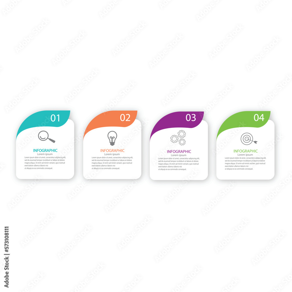Infographic elements design template, business concept with 4 steps or options, can be used for workflow layout, diagram, annual report, web design. Creative banner, label vector.