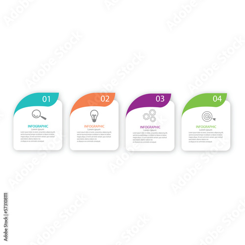 Infographic elements design template, business concept with 4 steps or options, can be used for workflow layout, diagram, annual report, web design. Creative banner, label vector.