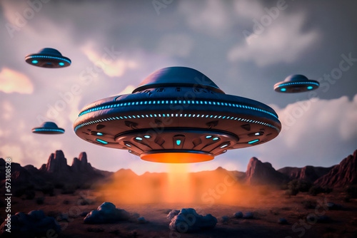 ovi 3d in the sky realistic image flying saucers
 photo