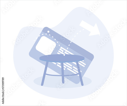 Website bounce rate, mouse pointer fall and bounce on trampoline on website page. Flat vector modern illustration 