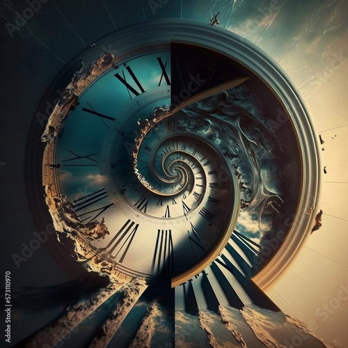 An immersive, hypnotizing spiral illustration of time