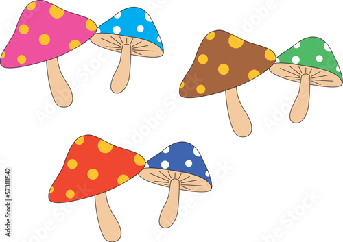 キノコのイラストセット