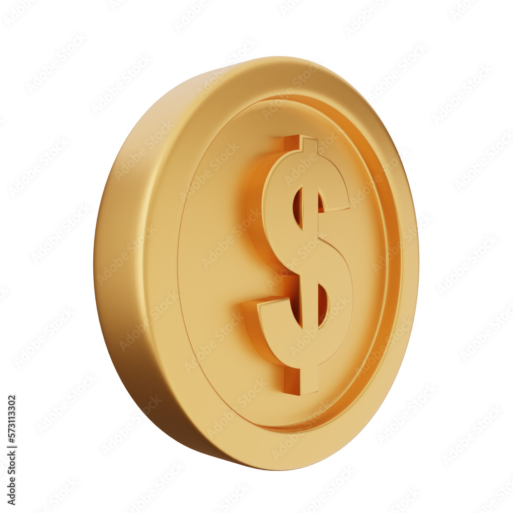 3d coin dollar render 3d coin dollar render