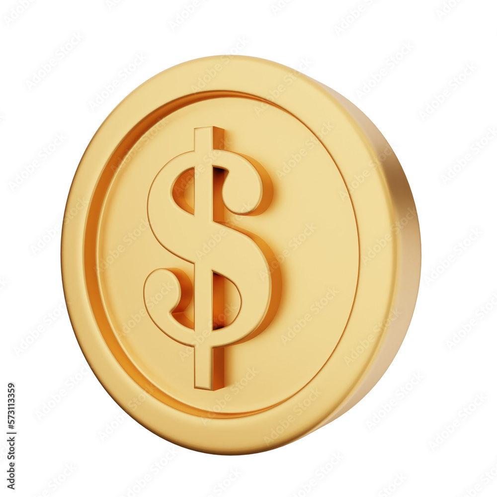 3d coin dollar render 3d coin dollar render