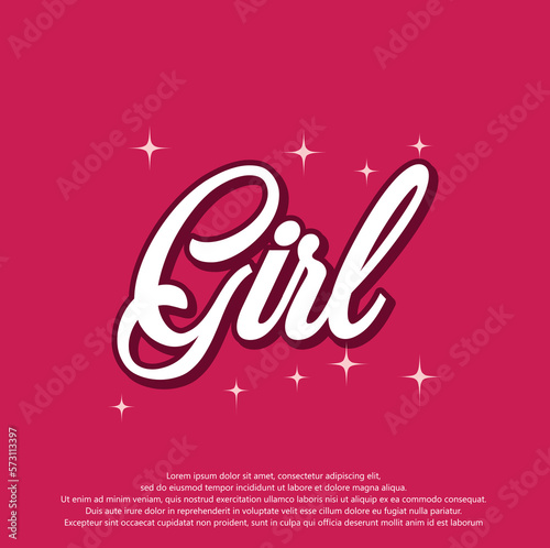 "GIRL" creative design text effect or typography.