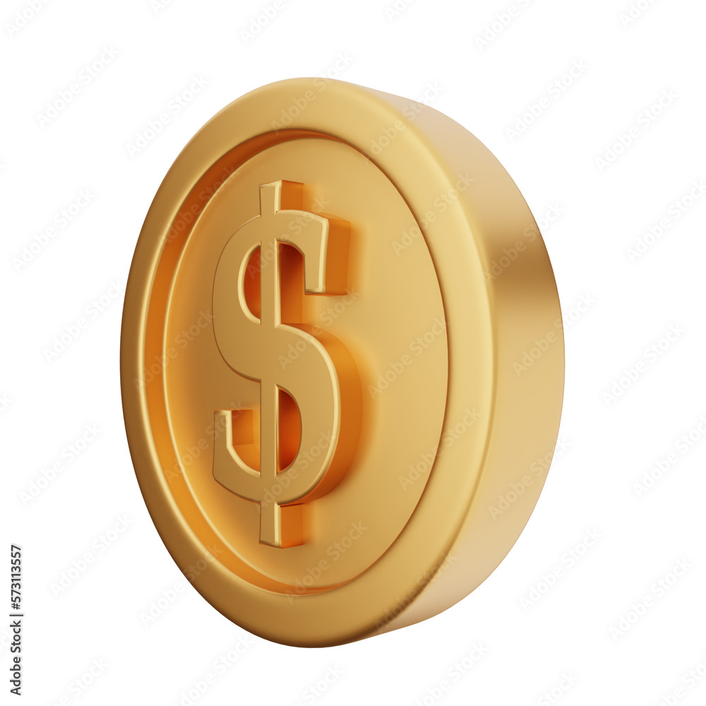 3d coin dollar render 3d coin dollar render