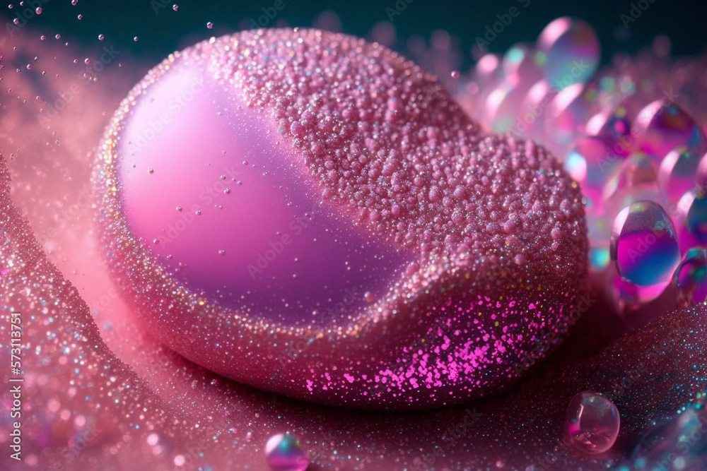 Glittery Pink Goo Sparkle Shiny Blob Generative AI