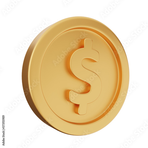 3d coin dollar render