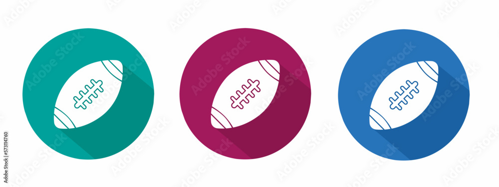 Icon for rugby ball vector illustration in flat.