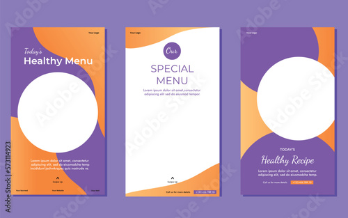 Food instagram story post template design. Suitable for Social Media Post Restaurant and culinary Promotion. 