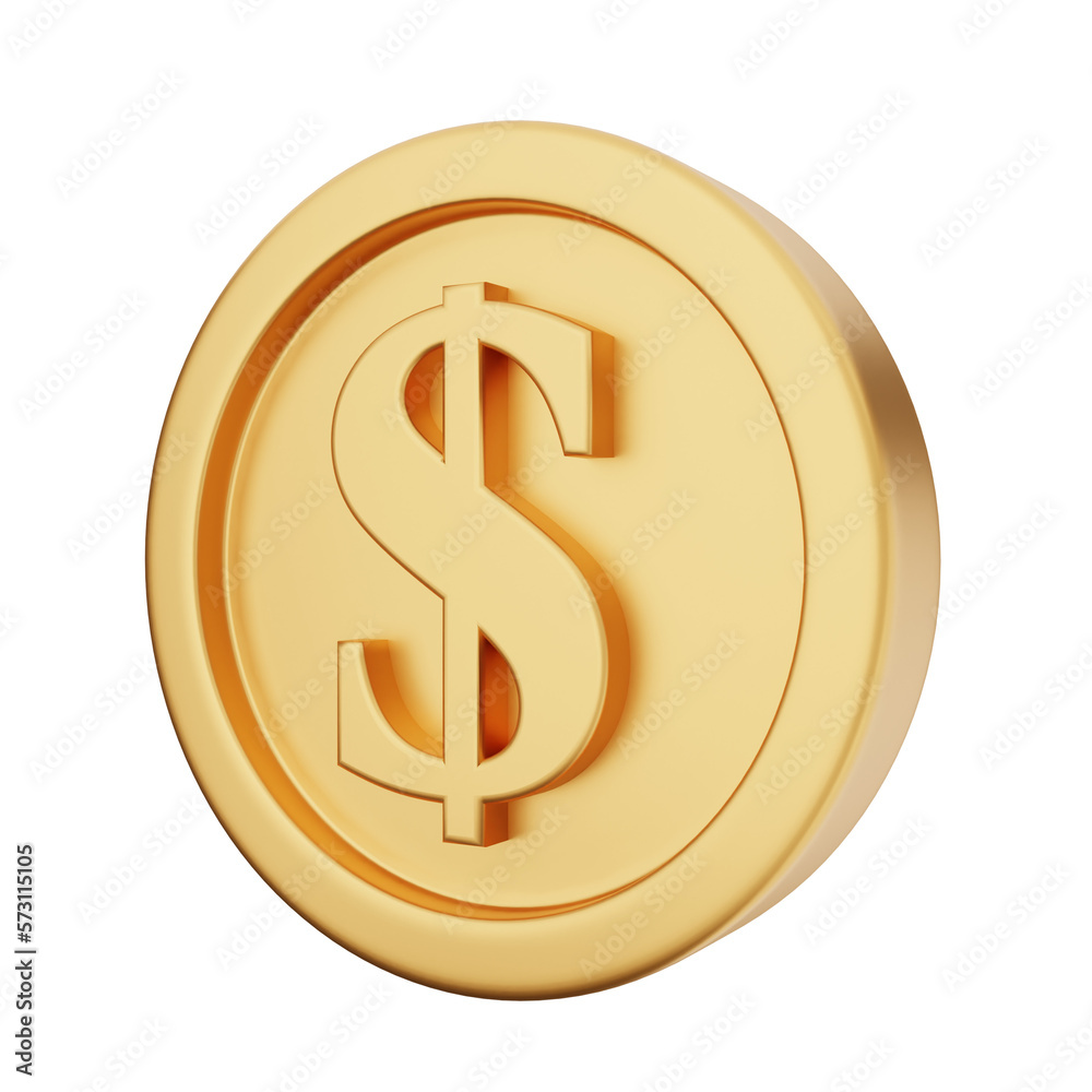 3d coin dollar render