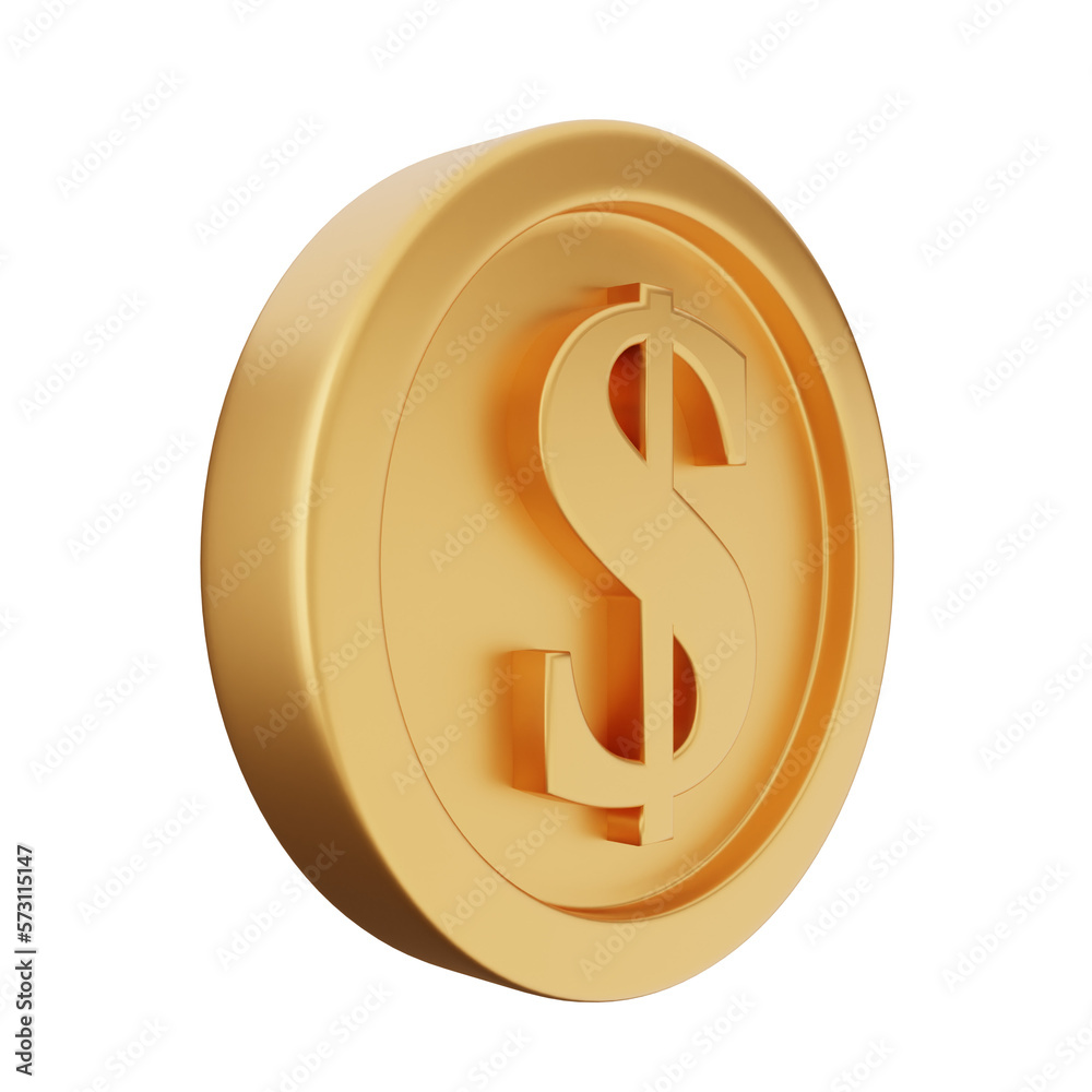 3d coin dollar render