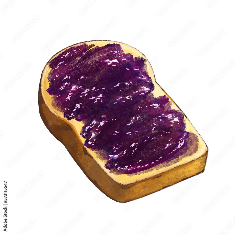 Obraz premium Blueberry jam Toasted bread 