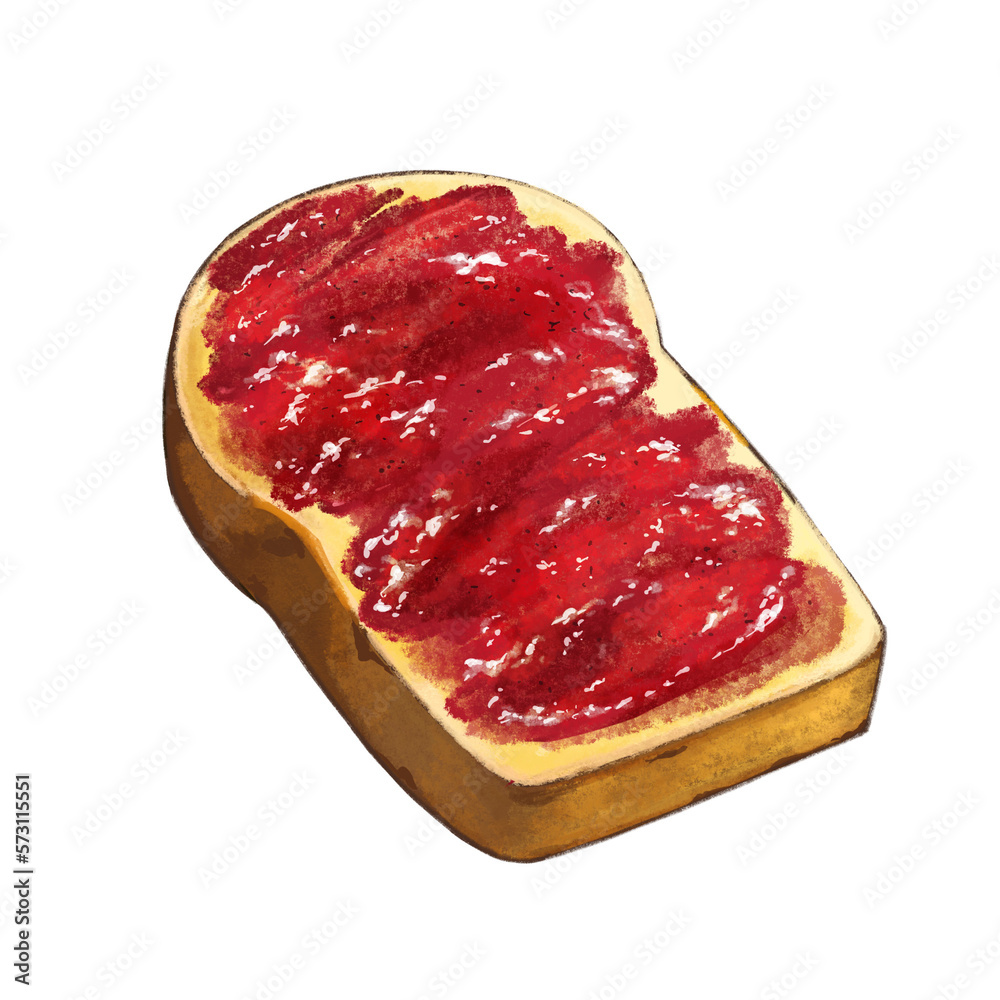 Strawberry jam Toasted bread