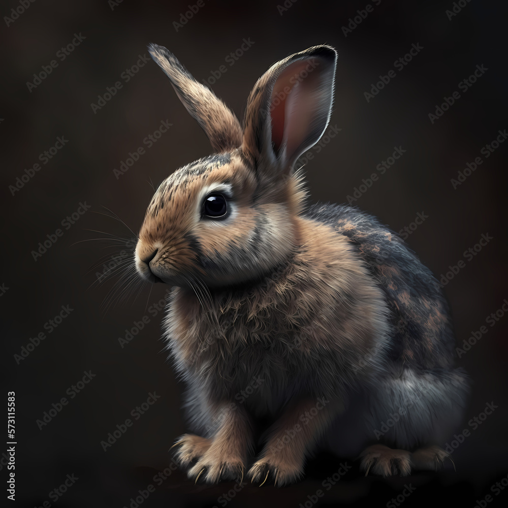 Fototapeta premium rabbit on a black background