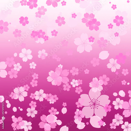 桜の花の壁紙、ピンク色の花の背景イラスト、満開の桜の花模様、ピンク色の花模様、桜吹雪の背景イラスト