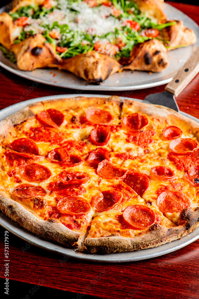 Pizza. Cheese Pizza. Traditional New York City style margarita pizza